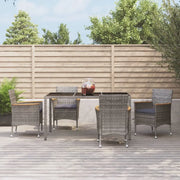 Set da Pranzo da Giardino 5 pz con Cuscini in Polyrattan Grigio 3187382