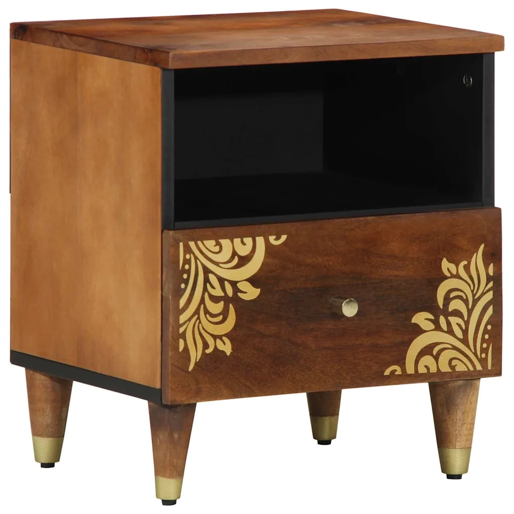 Set di 2 Comodini | Armadio da Notte | Mobiletto da notte Marrone miele 40 x 33 x 46 cm