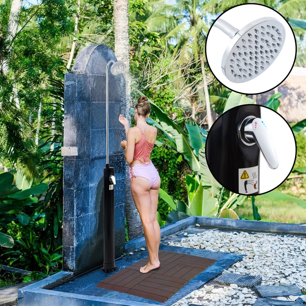 Doccia Solare da Giardino Ampend con Serbatoio da 9 Litri e Soffione Girevole - Nero casa.pro