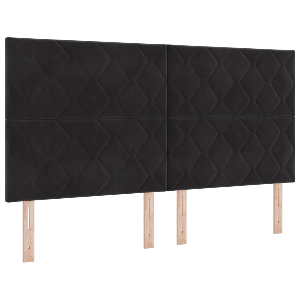 Letto box spring con materasso Nero 180 x 200 cm Velluto 3455164