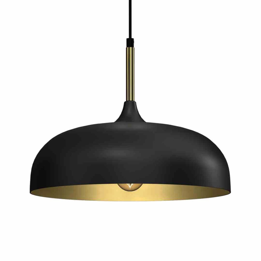 Lampada a sospensione Milagro Lincoln nera oro Ø35 E27