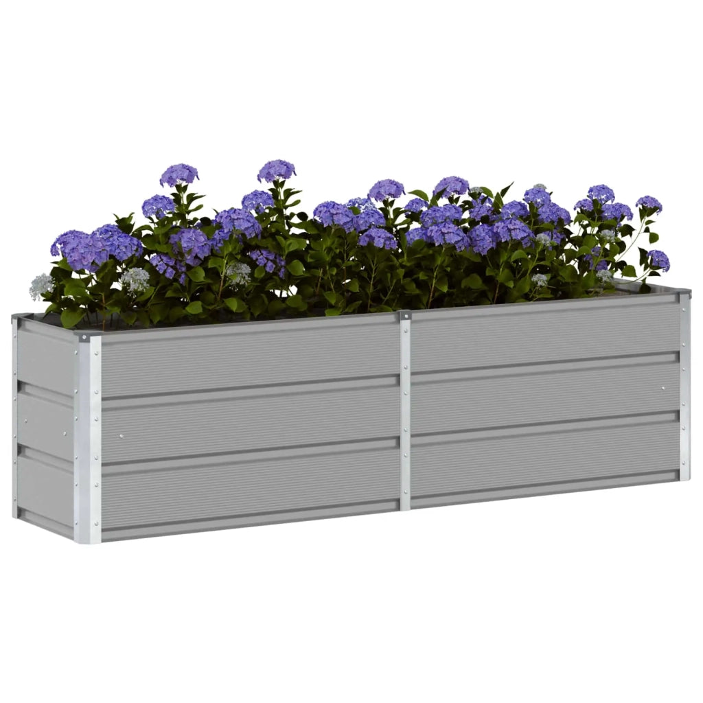Fioriera | Cassetta per fiori | Vaso Grigio chiaro 160 x 40 x 45 cm Acciaio