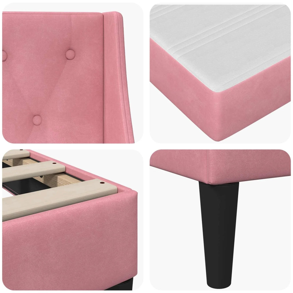 Struttura letto con materasso Rosa 180 x 200 cm Velluto 3414816