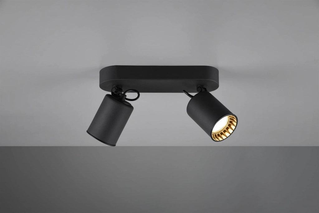 Faretto da soffitto Trio PAGO nero 2xGU10 dimmer orientabile