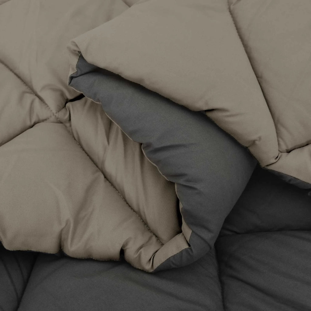 Duvet Estivo Grigio chiaro e Antracite 220 x 260 cm Microfibra 42025522
