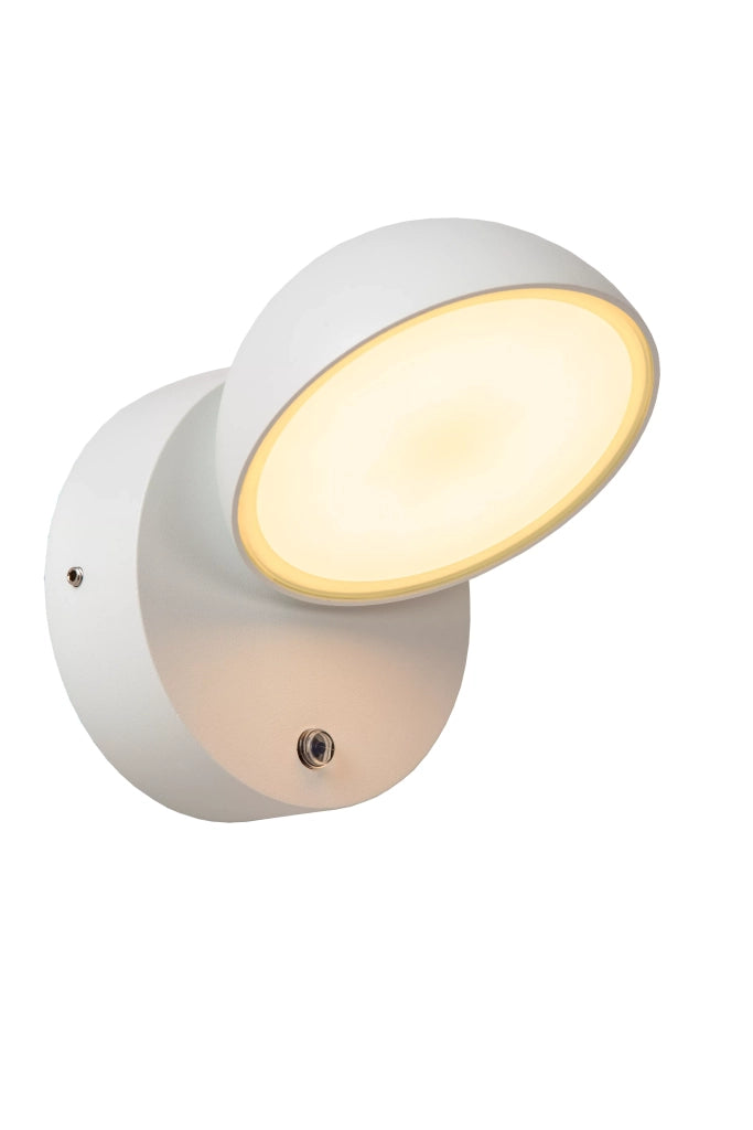 Applique esterno orientabile bianca con sensore crepusc. LED 12W