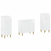 Set di Armadi da Bagno da 2 Pezzi ARNHEM Bianco Lucido 3418012