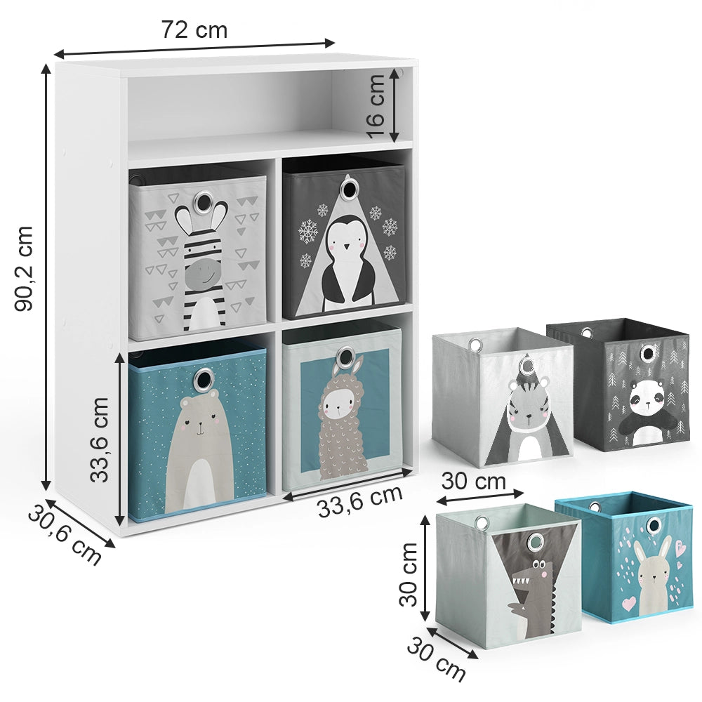 Vicco Libreria bambini Bianco 72 x 90.2 cm 4 materie