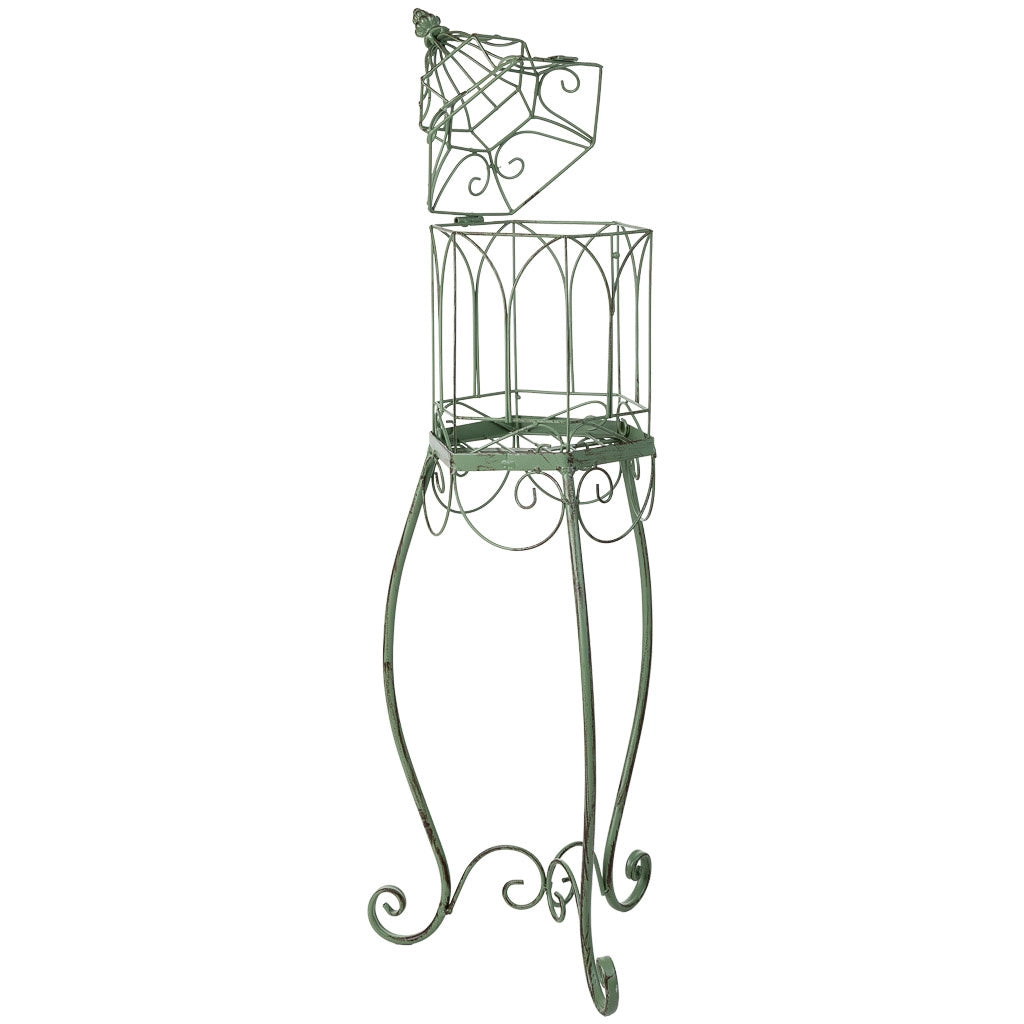 Gabbia decorativa verde 25x25x87h cm