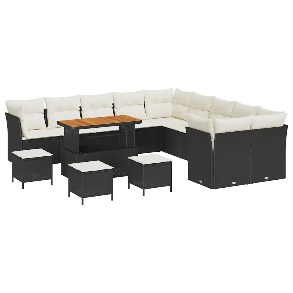 Set Divano da Giardino 14 pcs Nero polyrattan 3361550