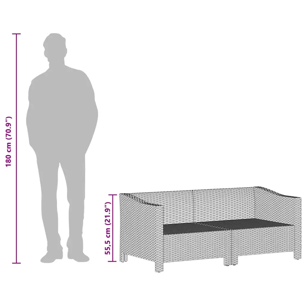 Set Divani da Giardino 3 pz con Cuscini in Polyrattan Grigio 362685