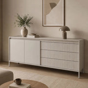 Madia Hatone, Credenza 3 Cassetti, 187x40x81h cm Beige