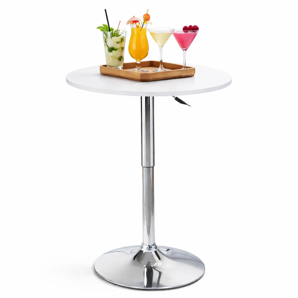 Tavolo Bar Girevole 60 cm Altezza Regolabile 70-91 cm Moderno Cucina Bianco
