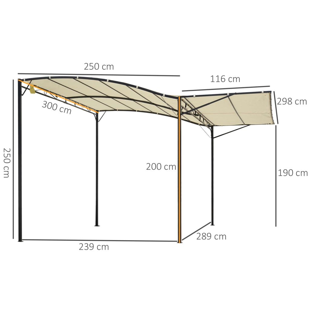 Gazebo con tetto apribile 3x2.5m ¨C Minimal ¨C crema