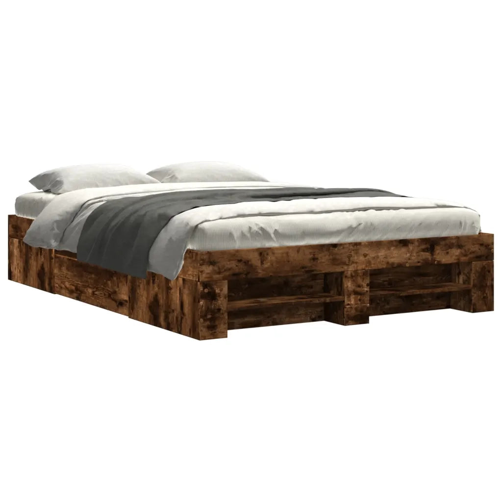 Giroletto senza Materasso-Struttura Letto Rovere Fumo 140x190 cm in Truciolato 828018