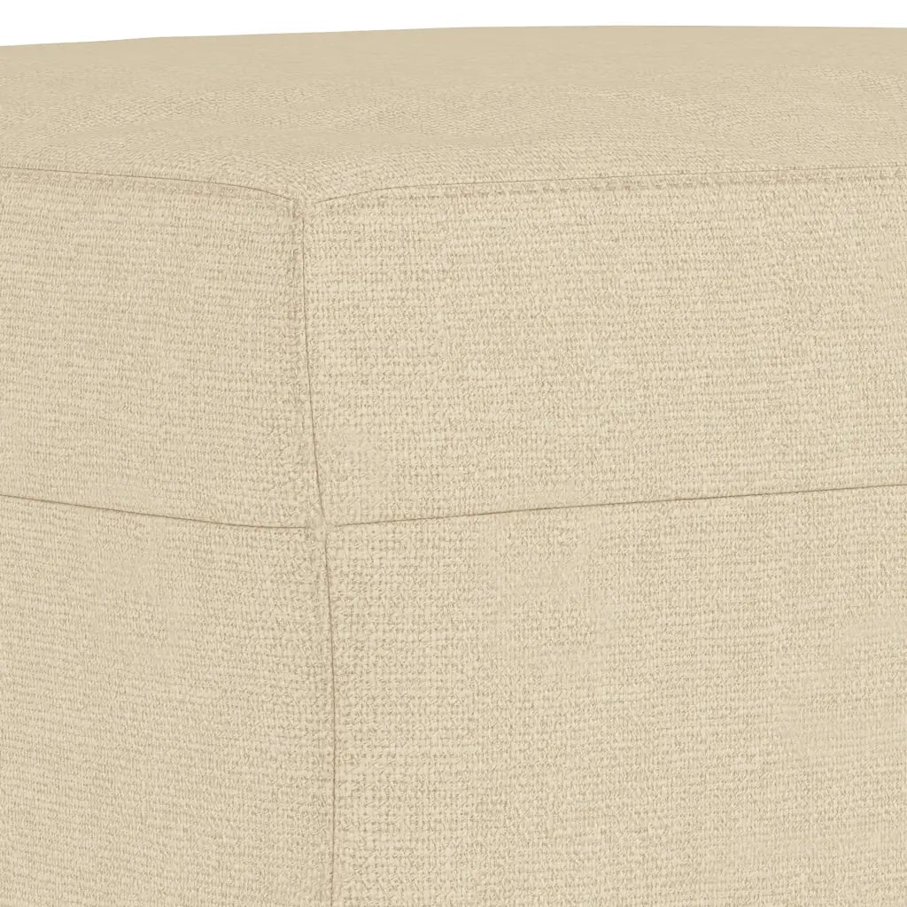 Set di Divani 3 pz con Cuscini Crema in Tessuto