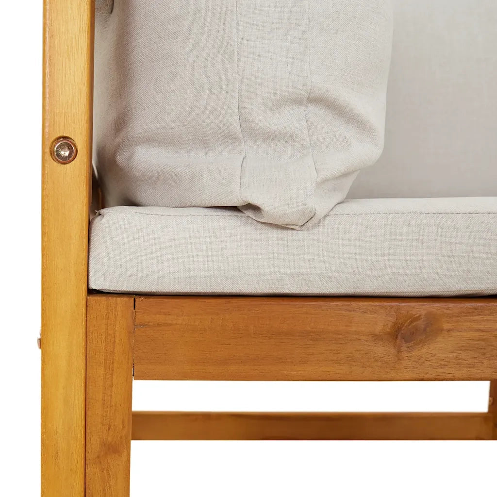 Divano da esterno-Divani Angolo Modulari 2pz Cuscini Grigio Chiaro Legno Acacia