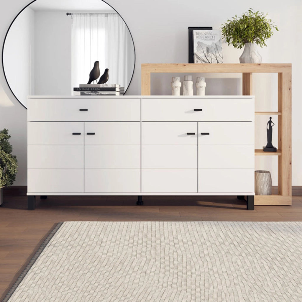 Madia Chefch, Credenza 7 Ripiani, 183x35x101h cm Bianco