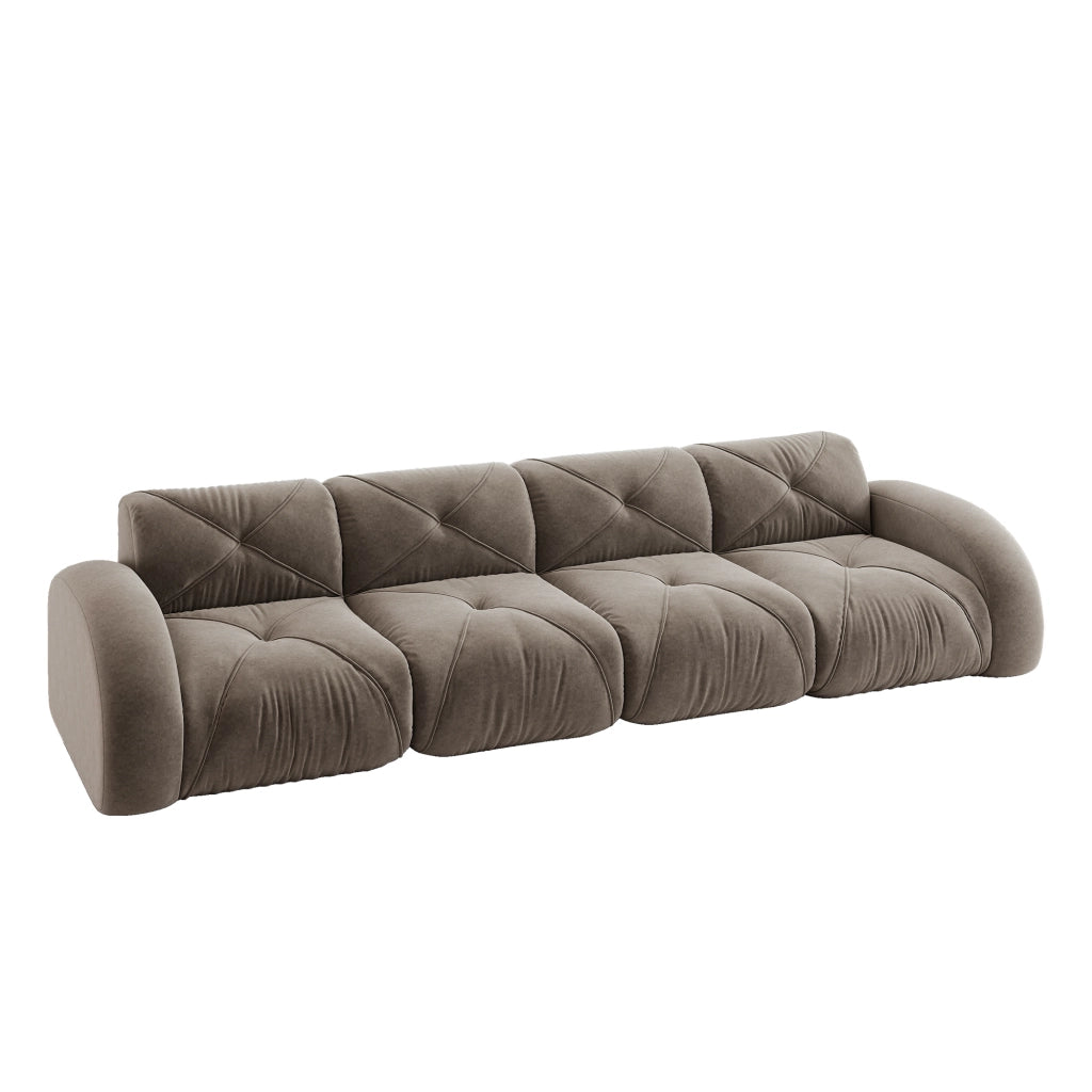 Sofa modulare extra grande senza cornice - Zephmum- Tessuto chenille comodo, design antiscivolo, marrone