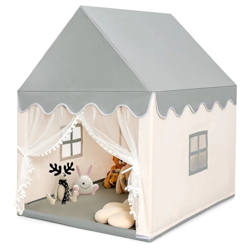Tenda da gioco per bambini 120 x 105 x 140 cm con telo di fondo lavabile atmosfera accogliente design da favola in tessuto Oxford beige 20_0017185