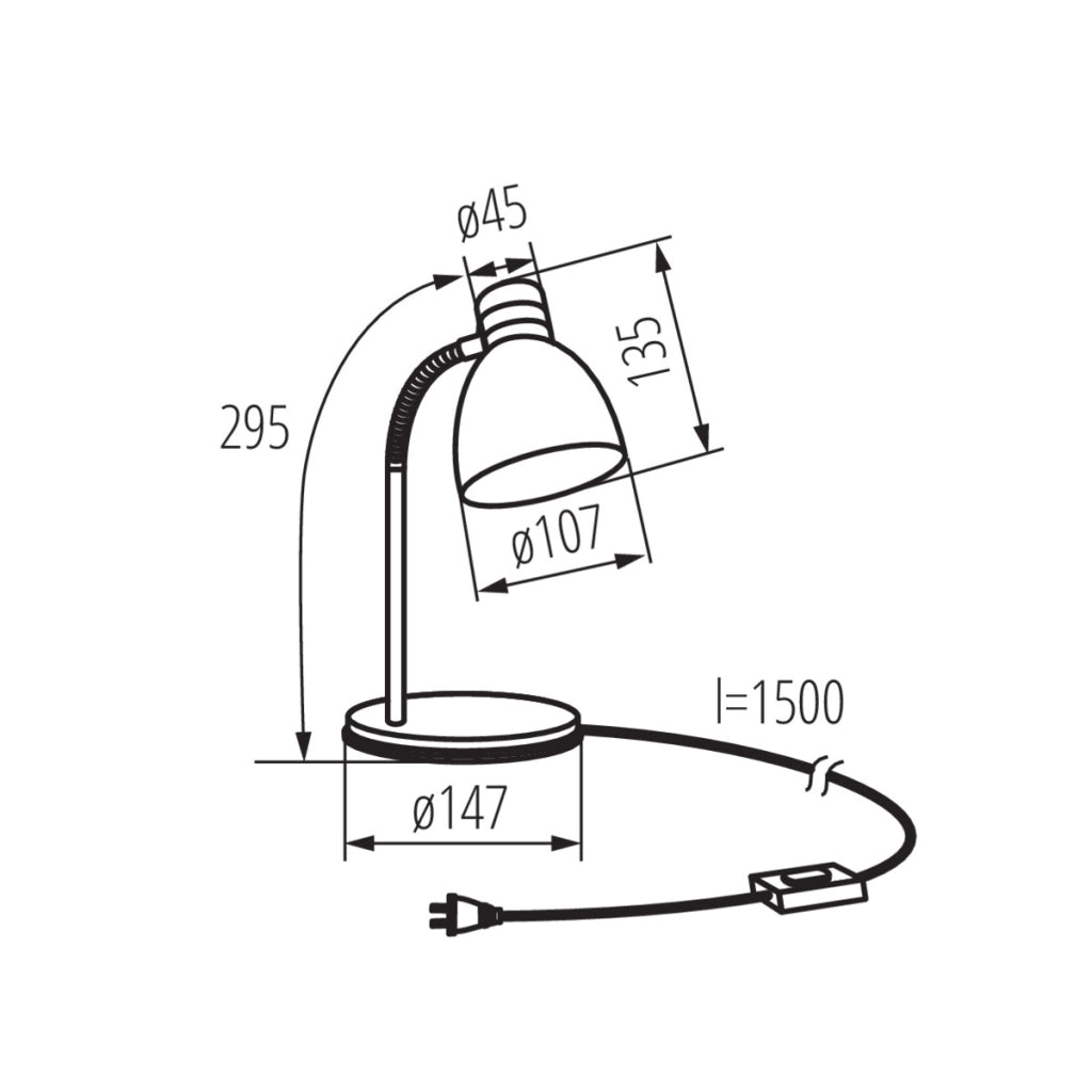 Lampada da scrivania bianca/cromo ZARA E14 10W Kanlux
