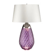 Lampada da tavolo Lena vetro viola paralume bianco E27 Elstead