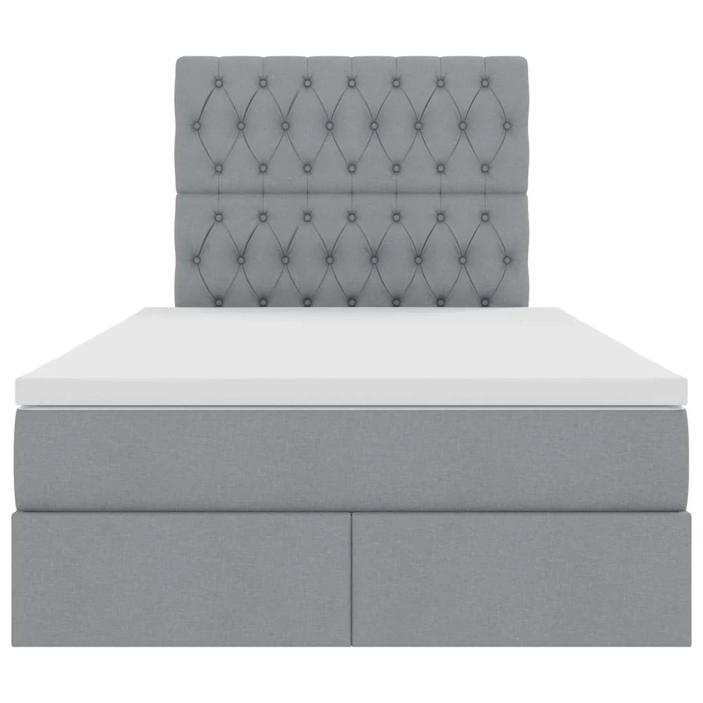 Letto con contenitore e materasso Grigio chiaro 120 x 200 cm