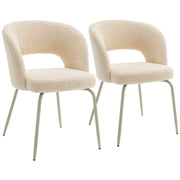 Set di 2 sedie FLAVIA beige in tessuto a balze