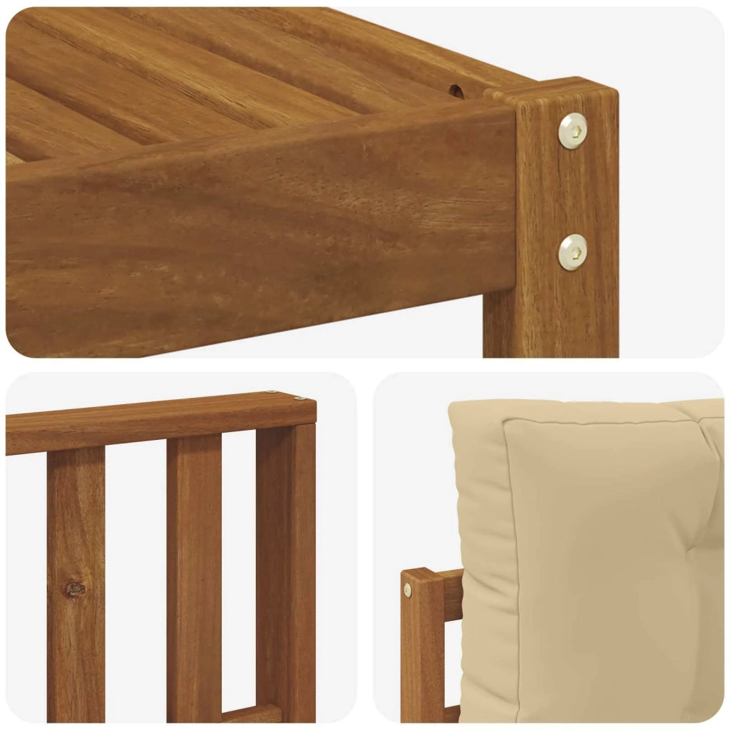 Set di divani da esterno con cuscino 4 pcs Naturale e Beige 3367401