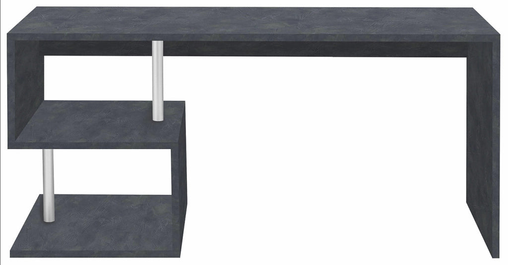 Scrivania con 2 Ripiani 180x60x77,5 cm Esse Ardesia