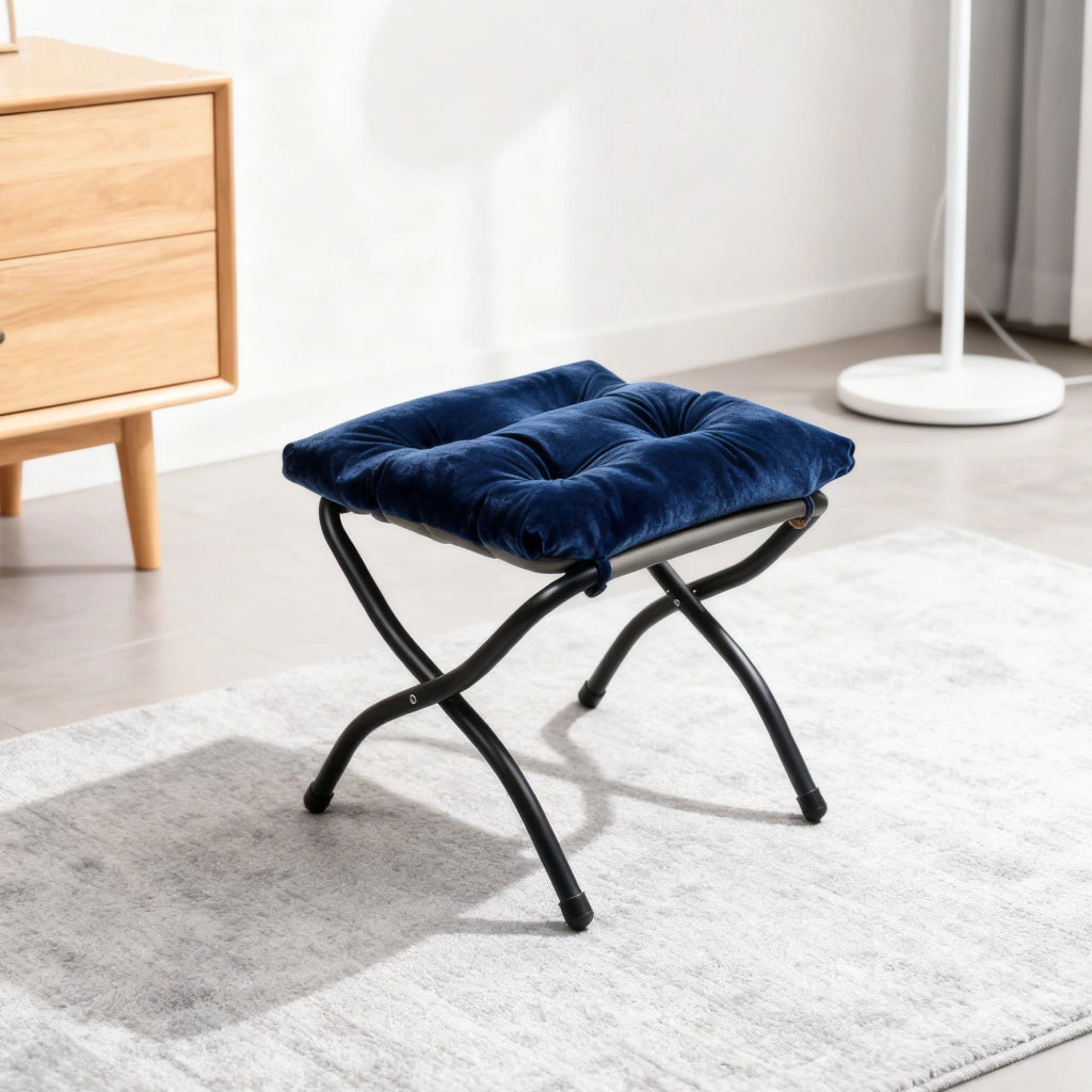 Poltrona Relax con Poggiapiedi e Braccioli ¨C MINIMAL ¨C Blu Scuro