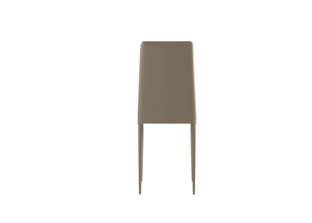 Sedia Cleo Impilabile in Similpelle Imbottita con Struttura in Metallo Tortora - Seduta e Schienale Ergonomici - Design Moderno
