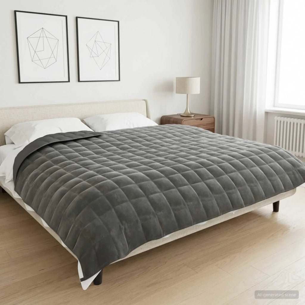 Coperta Ponderata Antracite 200 x 220 cm 13 kg 100% Cotone 205T 3442985