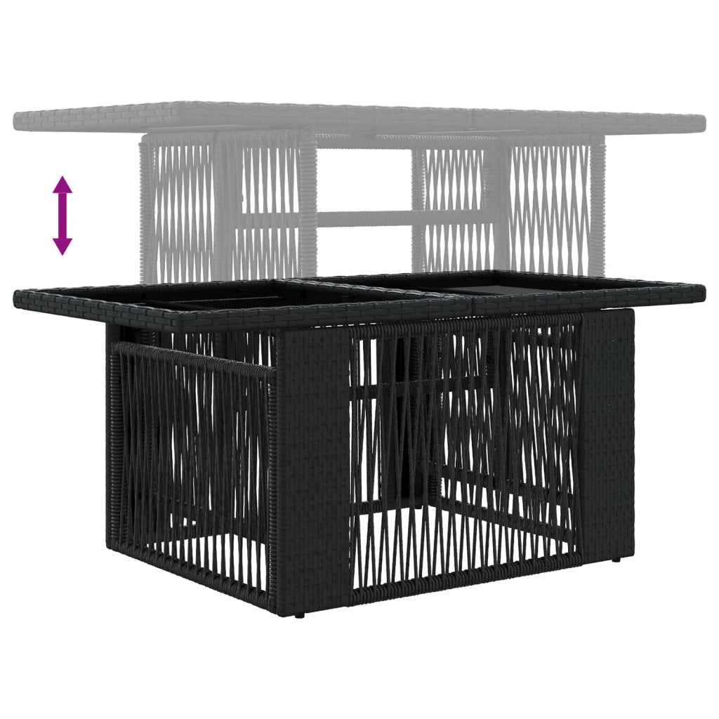 Set Divano da Giardino 5 pz Nero e Bianco Crema polyrattan 3436741