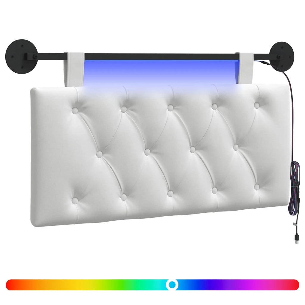 Testiera sospesa Con luce LED Bianco Tessuto 3424522