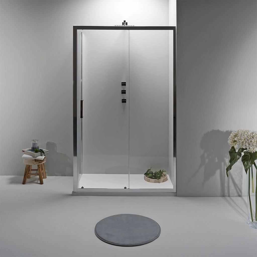 BOX DOCCIA ELITE ANGOLARE 80x140 CM SCORREVOLE CON LATO FISSO TRASPARENTE