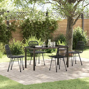 Set da Pranzo per Giardino 5 pcs Nero