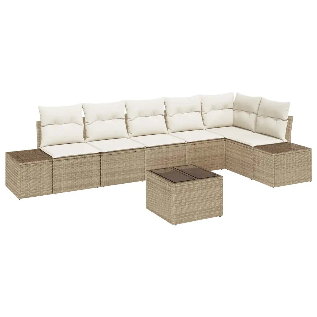 Set Divano da Giardino Beige e Crema polyrattan 3355760