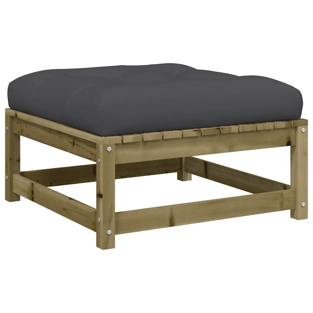Divano da Giardino Senza Braccioli con Cuscini e Poggiapiedi-Sofa da Giardino-Divano da esterno 154575