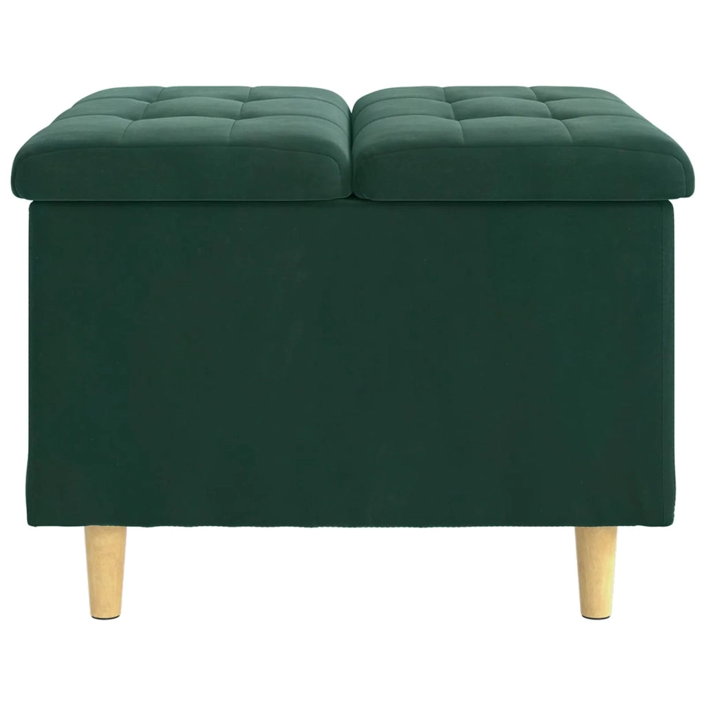 Pouf contenitore Verde Scuro 60 x 60 x 45 cm Velluto 876827