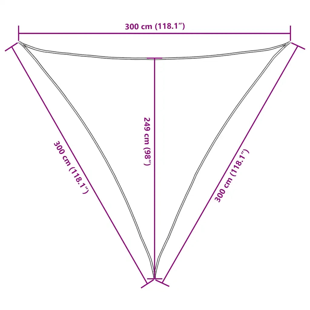 Parasole a Vela Oxford Triangolare 3x3x3 m Marrone 135830