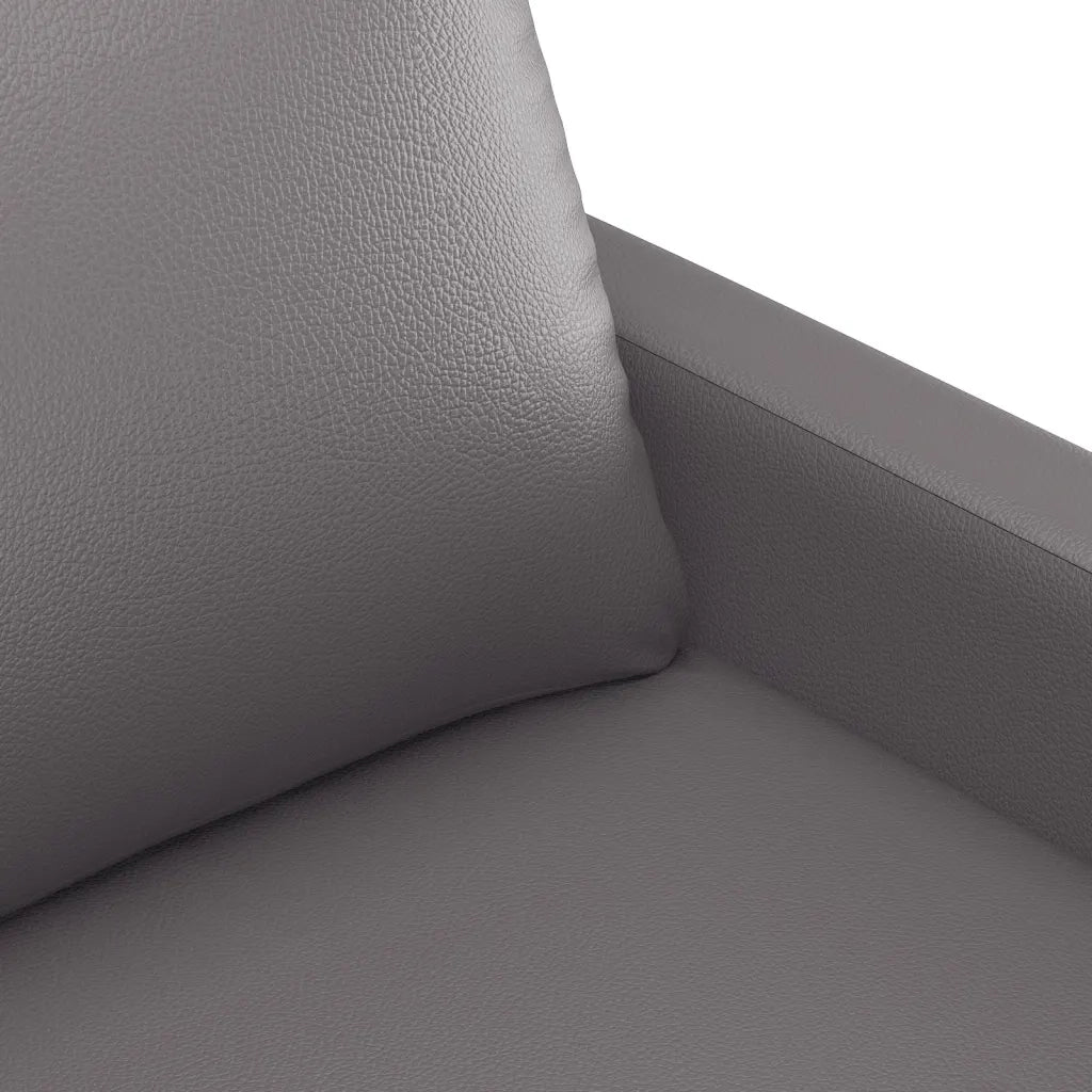 Set di Divani 2 pz con Cuscini Grigio in Similpelle