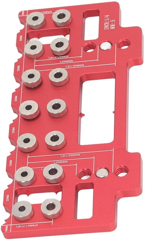 Kit di posizionamento per foratura a mano - Boorjabloon 5mm/6,35mm - Set di punterini di posizionamento - Installazione di cardini - Realizzato in alluminio - Duraturo - Resistente agli urti - Boorjabloon per foratura a mano