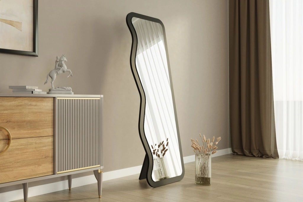 Bissonen\, Specchio Forma Rettangolare, 50x160h cm Nero