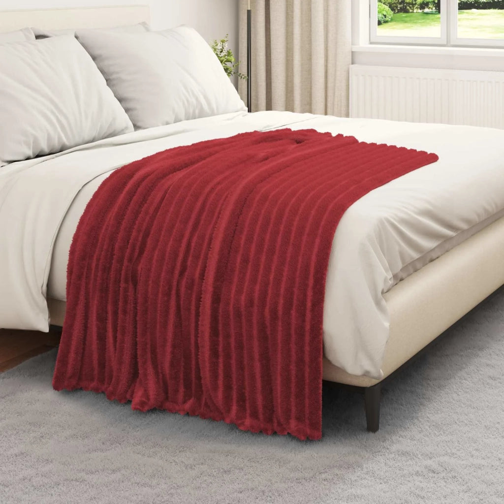 Coperta Rosso Bordeaux 150 x 130 cm Panno 42016849