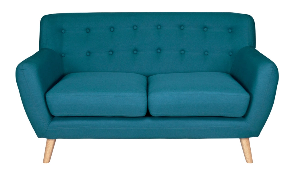 Divano 2 posti in tessuto blu petrolio dallo stile scandinavo - Emily - DI-EM272P