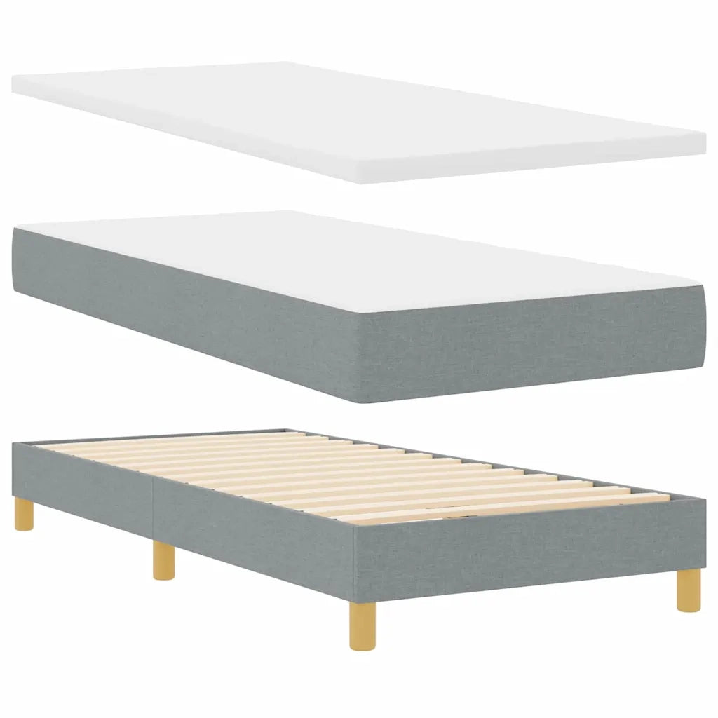Letto a Sorgente LED con led Grigio chiaro 90 x 200 cm Tessuto