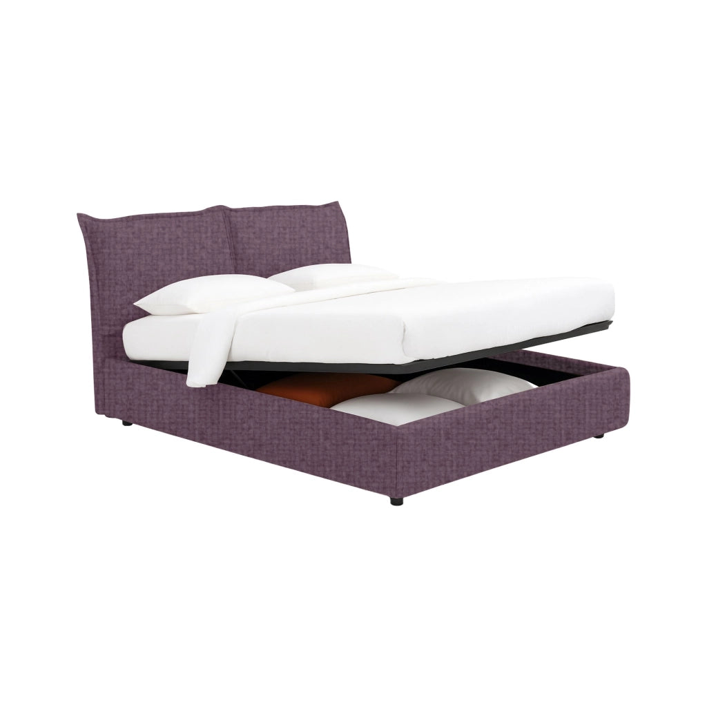 Penzance, Letto Piazza e Mezza Sfoderabile Made in Italy, Viola Lilla