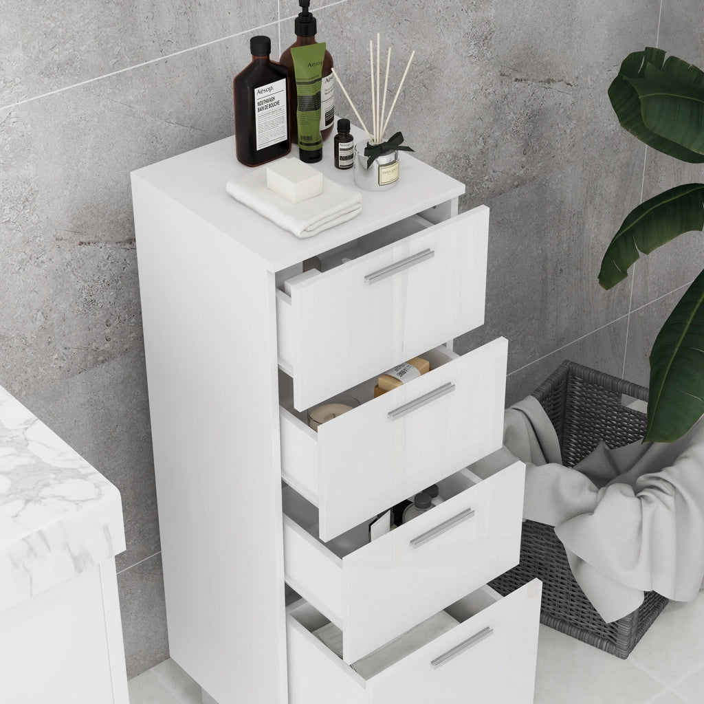 Mobile da bagno con cassetti ¨C Minimal ¨C Bianco 30x30x93