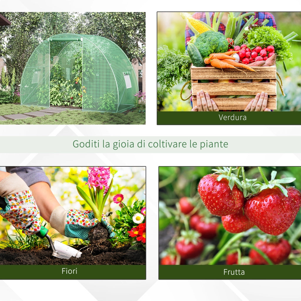 Serra da Giardino in Acciaio con Finestre ¨C Minimal ¨C Verde 1.5x3x2m